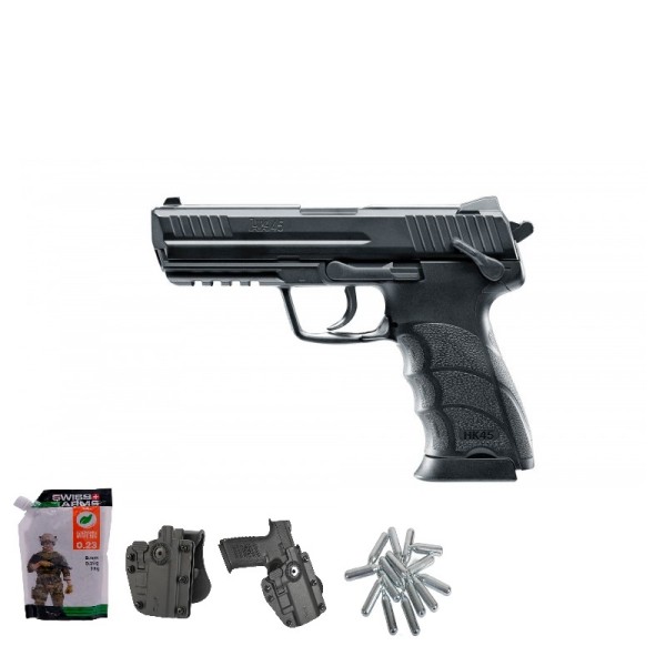 AIRSOFT NETRZAJNA PLINSKA PIŠTOLA HK45 UMAREX CO2 SET